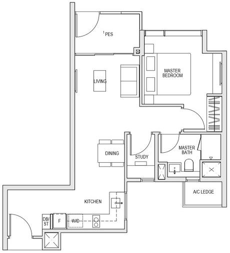 Kent Ridge Hill Residences 1 Bedroom Plus Study