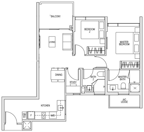 Kent Ridge Hill Residences 2 Bedroom Plus Study BS4