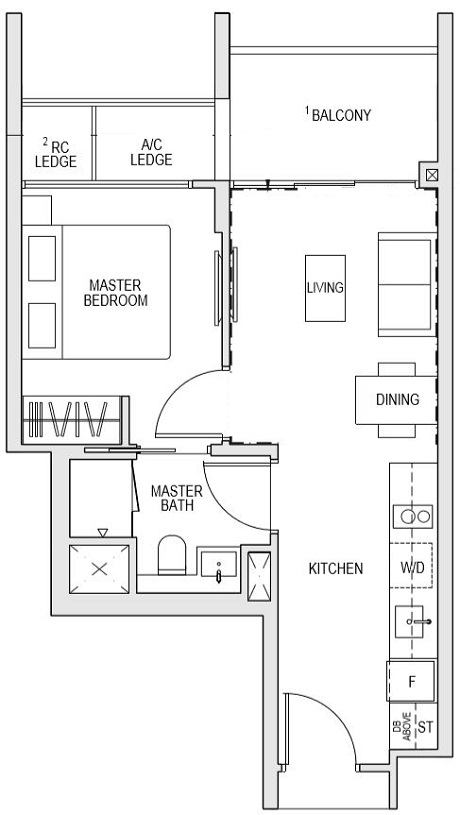 Kent Ridge Hill Residences 1 Bedroom A1