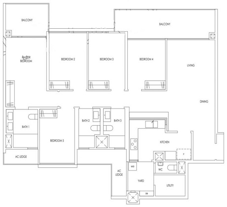 Treasure At Tampines Floor Plan 5 bedroom