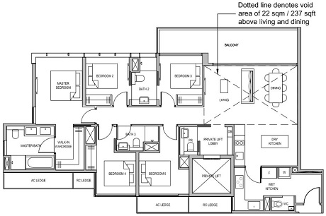 The Florence Residences Floor Plan 5 Bedroom PH